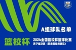 篮校杯男子组决赛球员名单及小组赛赛程公布 10月16-22日进行